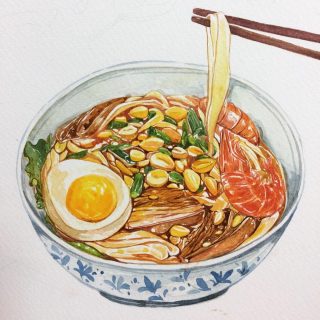 Cha - Con và bát mì tôm